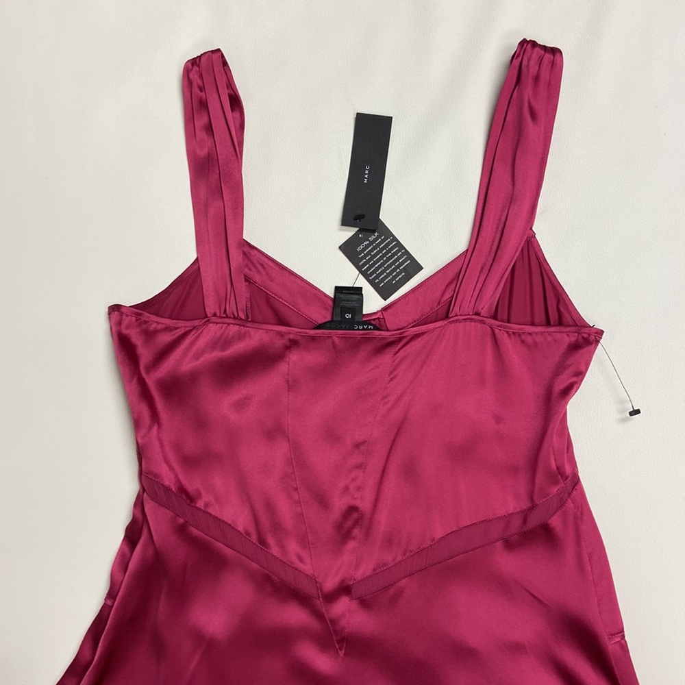 Marc Jacobs 100% Silk Slip Dress Size 10 NWT pink Y2K twilight festival midi - Picture 15 of 16